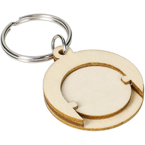 Porte-clés à puce en bois 'Round', Image 1