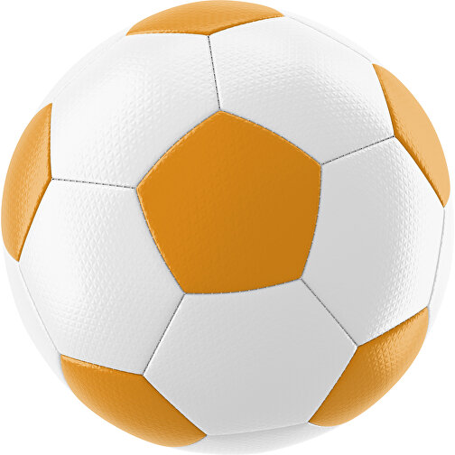 Fußball Platinum 32-Panel-Matchball - Individuell Bedruckt Und Handgnäht , weiß / kürbisorange, PU, 4-lagig, , Bild 1