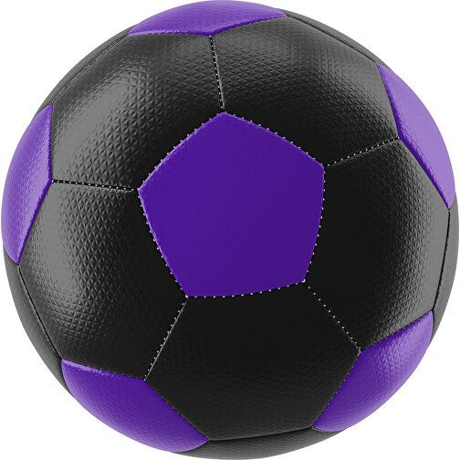 Fußball Platinum 32-Panel-Matchball - Individuell Bedruckt Und Handgenäht , schwarz / violett, PU, 4-lagig, , Bild 1