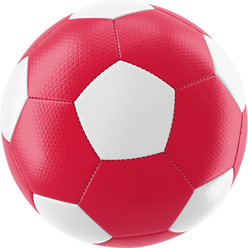 Fußball Platinum 30-Panel-Matchball - Individuell Bedruckt Und Handgenäht , ampelrot / weiß, PU, 4-lagig, , Bild 1