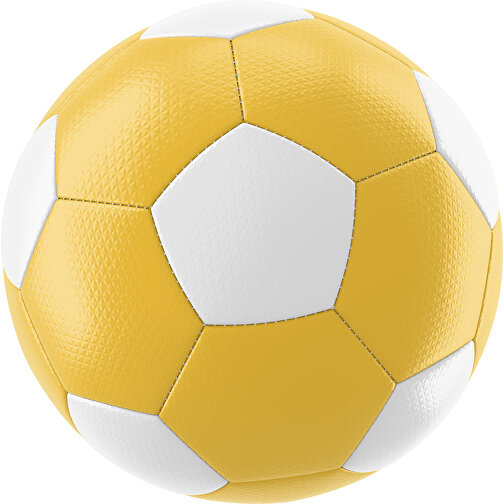 Fußball Platinum 30-Panel-Matchball - Individuell Bedruckt Und Handgenäht , goldgelb / weiß, PU, 4-lagig, , Bild 1