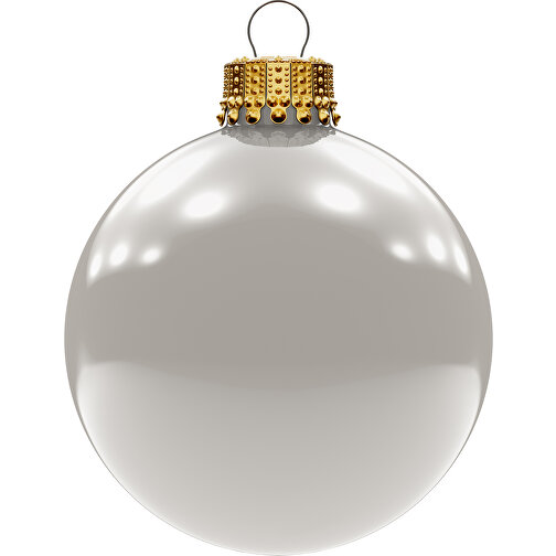 Juletrekule medium 66 mm, krone gull, blank, Bilde 1