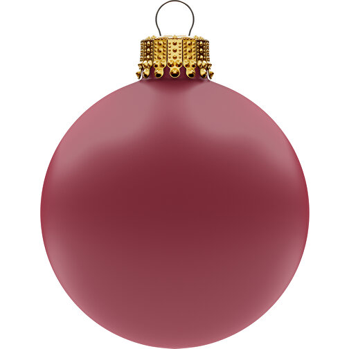 Bola de árbol de Navidad mediana de 66 mm, corona dorada, mate, Imagen 1