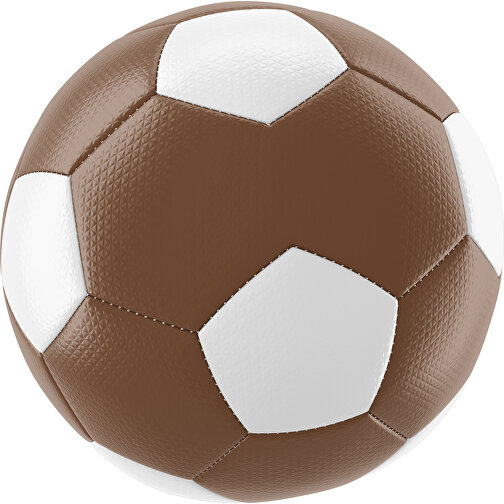 Fußball Platinum 30-Panel-Matchball - Individuell Bedruckt Und Handgenäht , dunkelbraun / weiß, PU, 4-lagig, , Bild 1
