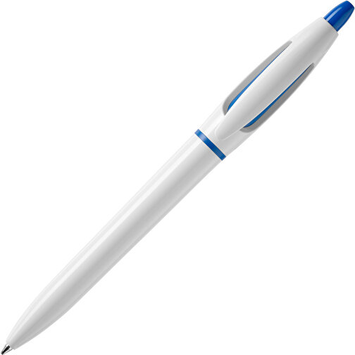 Kugelschreiber S! Hardcolour , weiss / blau, ABS, 13,50cm (Länge), Bild 1