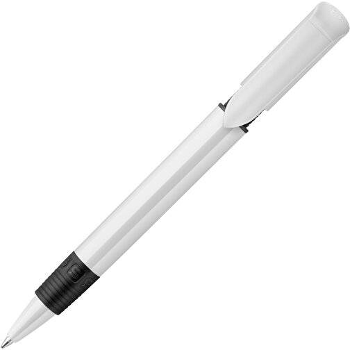 Kugelschreiber S40 Grip Hardcolour , weiß / schwarz, ABS, 13,90cm (Länge), Bild 1