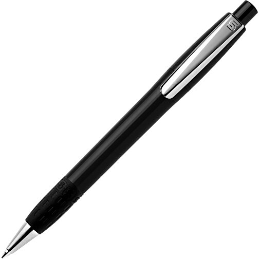 Kugelschreiber Semyr Grip Hardcolour , schwarz, ABS & Metall, 13,70cm (Länge), Bild 1