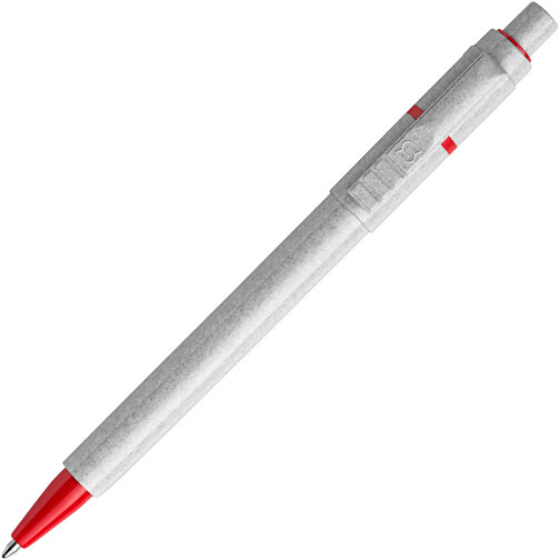 Kugelschreiber Baron Stone Hardcolour , grau / rot, ABS, 13,30cm (Länge), Bild 1