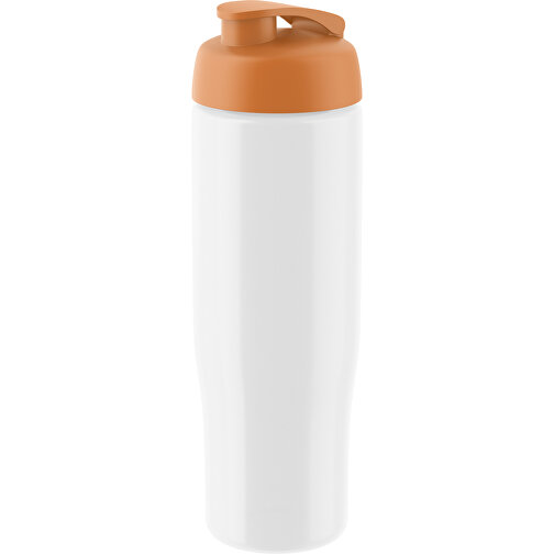 H2O Active® Tempo 700 Ml Sportflasche Mit Klappdeckel , weiss / orange, PET und PP-Kunststoff, 23,90cm (Höhe), Bild 1