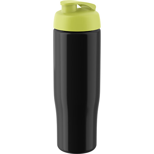 H2O Active® Tempo 700 Ml Sportflasche Mit Klappdeckel , schwarz / limone, PET und PP-Kunststoff, 23,90cm (Höhe), Bild 1