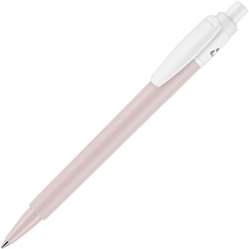 Kugelschreiber Baron 03 Colour Recycled Hardcolour , pastellrosa / weiss, Recycled ABS, 13,40cm (Länge), Bild 1