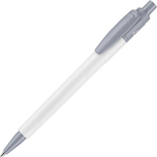 Kugelschreiber Baron 03 Recycled Hardcolour , weiss / grau, Recycled ABS, 13,40cm (Höhe), Bild 1