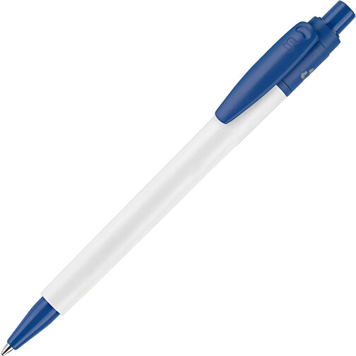 Kugelschreiber Baron 03 Recycled Hardcolour , weiss / blau, Recycled ABS, 13,40cm (Höhe), Bild 1