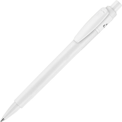 Kugelschreiber Baron 03 Recycled Hardcolour , weiss / weiss, Recycled ABS, 13,40cm (Höhe), Bild 1