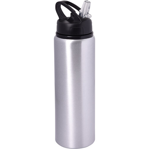 Aluminium-Trinkflasche SPORTY TRANSIT , silber, Aluminium / Kunststoff / Silikon, 23,50cm (Höhe), Bild 1