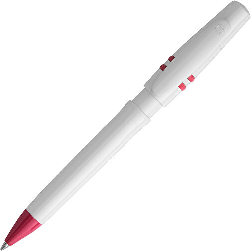 Kugelschreiber Nora Hardcolour , weiss / rosé, ABS, 14,00cm (Länge), Bild 1