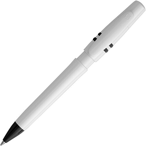 Kugelschreiber Nora Hardcolour , weiss / schwarz, ABS, 14,00cm (Länge), Bild 1