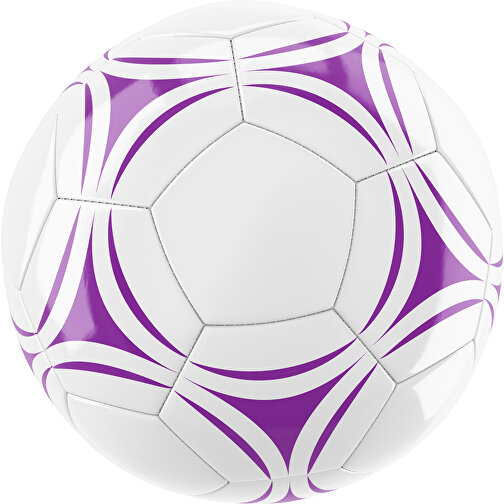 Fußball Gold 32-Panel-Promotionball - Individuell Bedruckt , weiß / dunkelmagenta, PU/PVC, 3-lagig, , Bild 1