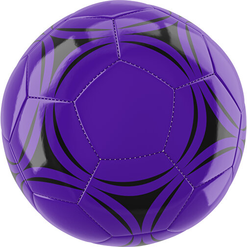 Fußball Gold 32-Panel-Promotionball - Individuell Bedruckt , violett / schwarz, PU/PVC, 3-lagig, , Bild 1
