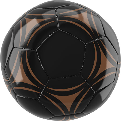 Fußball Gold 32-Panel-Promotionball - Individuell Bedruckt , schwarz / dunkelbraun, PU/PVC, 3-lagig, , Bild 1