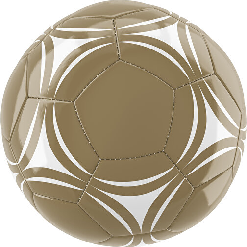 Fußball Gold 32-Panel-Promotionball - Individuell Bedruckt , gold / weiß, PU/PVC, 3-lagig, , Bild 1