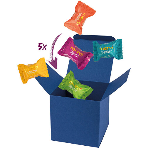 Color Box Merci Together - Dunkelblau , Storck, dunkelblau, Pappe, 5,50cm x 5,50cm x 5,50cm (Länge x Höhe x Breite), Bild 1