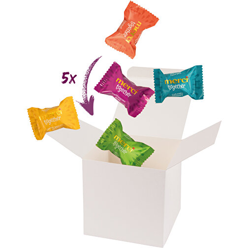 Color Box Merci Together - Weiss , Storck, weiss, Pappe, 5,50cm x 5,50cm x 5,50cm (Länge x Höhe x Breite), Bild 1