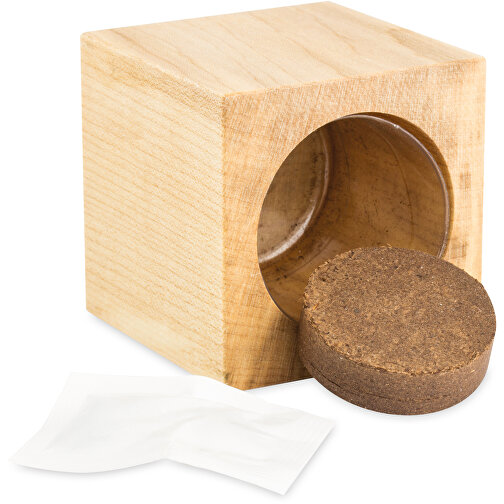 Pot cube bois mini avec graines d épicéa en boite Star-Box - Epicéa, 2 sites gravés au laser, Image 4