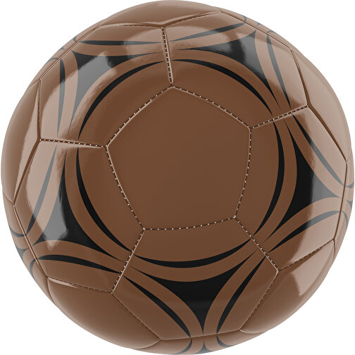 Fußball Gold 32-Panel-Promotionball - Individuell Bedruckt , dunkelbraun / schwarz, PU/PVC, 3-lagig, , Bild 1