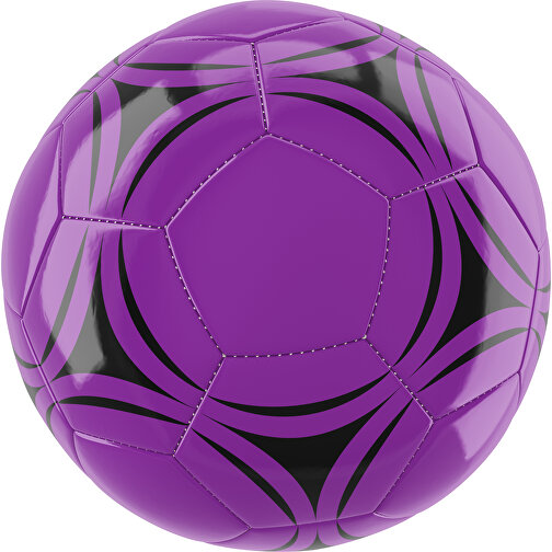 Fußball Gold 32-Panel-Promotionball - Individuell Bedruckt , dunkelmagenta / schwarz, PU/PVC, 3-lagig, , Bild 1