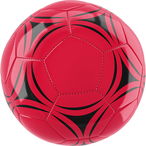 Fußball Gold 32-Panel-Promotionball - Individuell Bedruckt , ampelrot / schwarz, PU/PVC, 3-lagig, , Bild 1