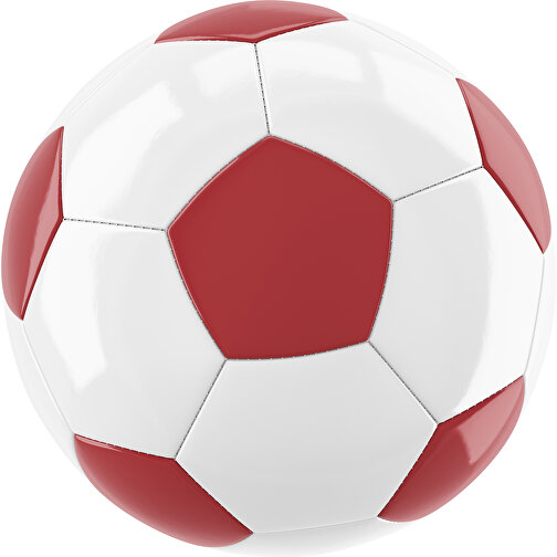 Fußball Gold 32-Panel-Promotionball - Individuell Bedruckt , weiß / weinrot, PU/PVC, 3-lagig, , Bild 1