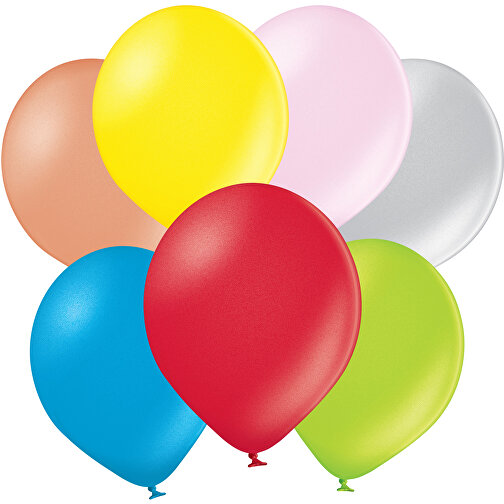 4C-Metallicballons Mit TopQualityPrint , bunt gemischt, Naturkautschuk, , Bild 1