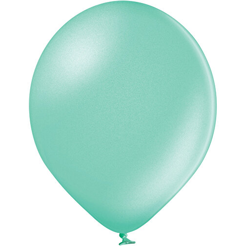 4C-Metallicballons Mit TopQualityPrint , hellgrün, Naturkautschuk, , Bild 1