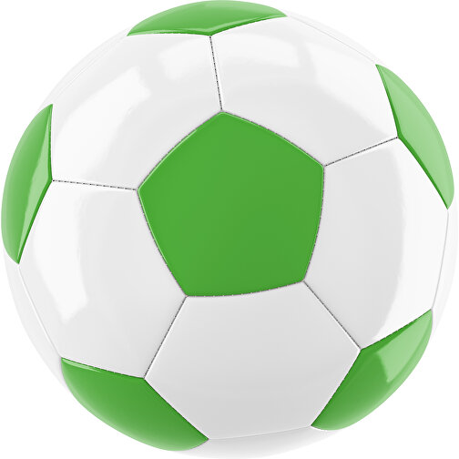 Fußball Gold 32-Panel-Promotionball - Individuell Bedruckt , weiß / grasgrün, PU/PVC, 3-lagig, , Bild 1