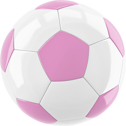 Fußball Gold 32-Panel-Promotionball - Individuell Bedruckt , weiß / rosa, PU/PVC, 3-lagig, , Bild 1