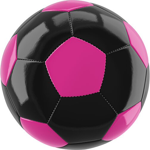 Fußball Gold 32-Panel-Promotionball - Individuell Bedruckt , schwarz / pink, PU/PVC, 3-lagig, , Bild 1