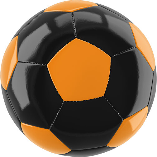 Fußball Gold 32-Panel-Promotionball - Individuell Bedruckt , schwarz / gelborange, PU/PVC, 3-lagig, , Bild 1
