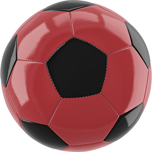 Fußball Gold 32-Panel-Promotionball - Individuell Bedruckt , weinrot / schwarz, PU/PVC, 3-lagig, , Bild 1