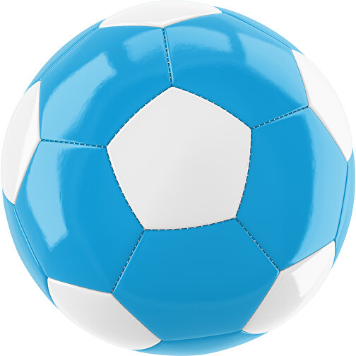 Fußball Gold 32-Panel-Promotionball - Individuell Bedruckt , himmelblau / weiß, PU/PVC, 3-lagig, , Bild 1