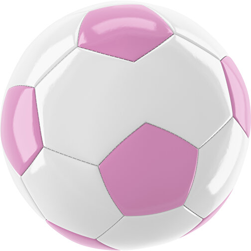 Fußball Gold 30-Panel-Promotionball - Individuell Bedruckt , weiß / rosa, PU/PVC, 3-lagig, , Bild 1