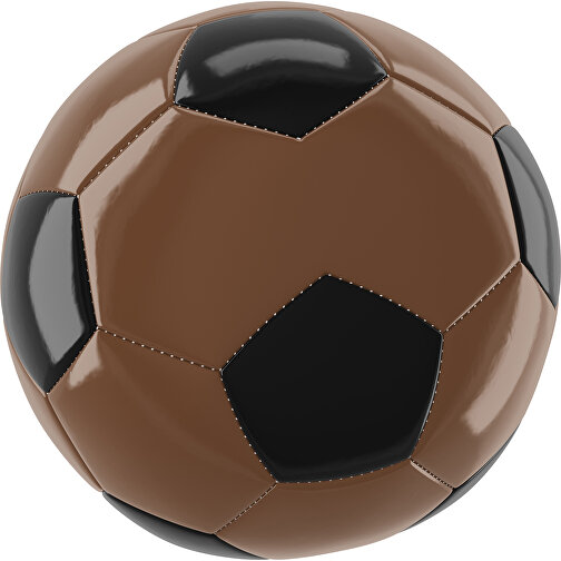 Fußball Gold 30-Panel-Promotionball - Individuell Bedruckt , dunkelbraun / schwarz, PU/PVC, 3-lagig, , Bild 1