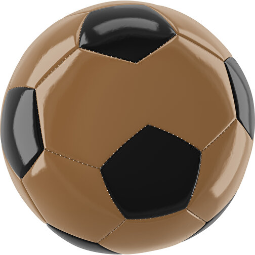 Fußball Gold 30-Panel-Promotionball - Individuell Bedruckt , erdbraun / schwarz, PU/PVC, 3-lagig, , Bild 1