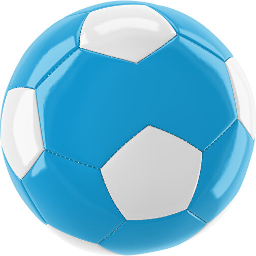 Fußball Gold 30-Panel-Promotionball - Individuell Bedruckt , himmelblau / weiß, PU/PVC, 3-lagig, , Bild 1