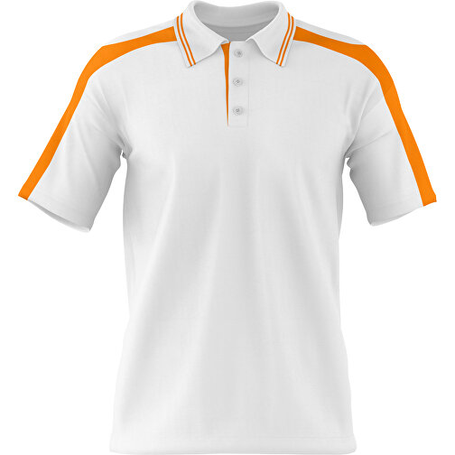 Poloshirt Individuell Gestaltbar , weiss / gelborange, 200gsm Poly / Cotton Pique, 3XL, 81,00cm x 66,00cm (Höhe x Breite), Bild 1