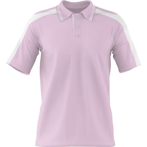 Poloshirt Individuell Gestaltbar , zartrosa / weiss, 200gsm Poly / Cotton Pique, XS, 60,00cm x 40,00cm (Höhe x Breite), Bild 1