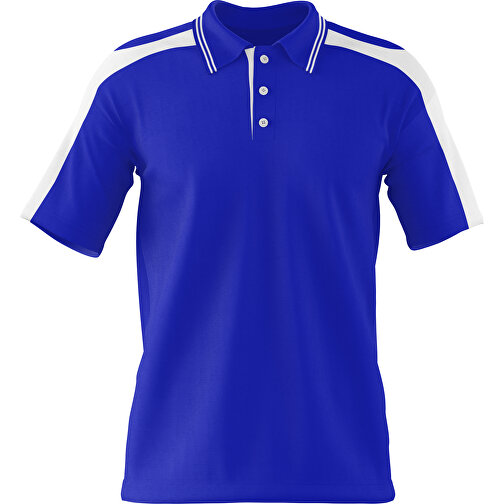 Poloshirt Individuell Gestaltbar , blau / weiss, 200gsm Poly / Cotton Pique, XS, 60,00cm x 40,00cm (Höhe x Breite), Bild 1