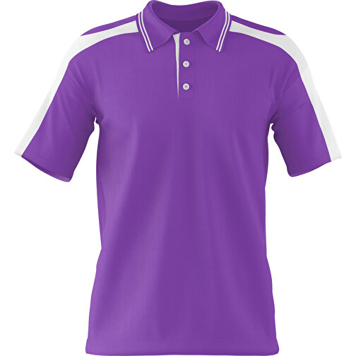 Poloshirt Individuell Gestaltbar , lavendellila / weiß, 200gsm Poly / Cotton Pique, XS, 60,00cm x 40,00cm (Höhe x Breite), Bild 1