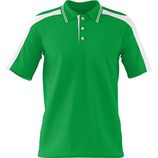 Poloshirt Individuell Gestaltbar , grün / weiß, 200gsm Poly / Cotton Pique, XL, 76,00cm x 59,00cm (Höhe x Breite), Bild 1