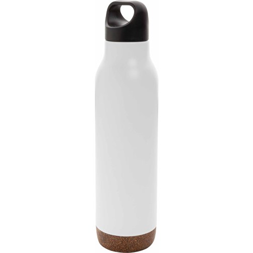 Auslaufsichere Vakuum-Flasche Mit Kork, Weiss , weiss, Edelstahl, 29,00cm (Höhe), Bild 1